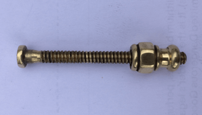 Polished Brass Dowel Bolt and Fancy Nut for Oettinger tailpiece for sale by Lyndon Bespoke Banjo